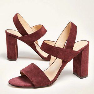 NWT Ann Taylor‎ Women's Lorna Suede Heeled Sandals